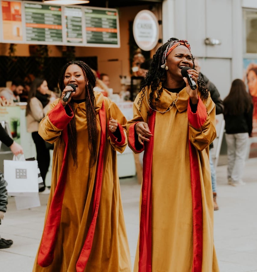 Animation gospel de noël en déambulation à Montpellier